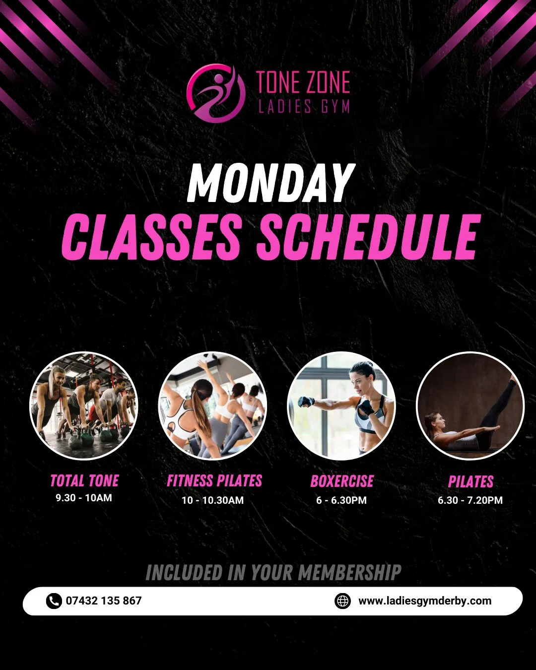 Tone Zone Classes - Exercise Classes Derby - Monday